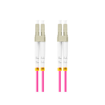 CABLE DE FIBRAOPTICA LANBERG 1M MULTI LC/UPC-LC/UPC DUPLEX OM4 50/125 LSZH VIOL Lanberg - 1