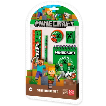 Conjunto de papelaria Minecraft 5 unidades KIDS LICENSING - 1