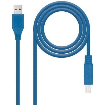 Cabo Impressora USB 3.0 Nanocable 10.01.0802-BL/ USB Tipo-B Macho - USB Macho/ 2m/ Azul NANO CABLE - 1