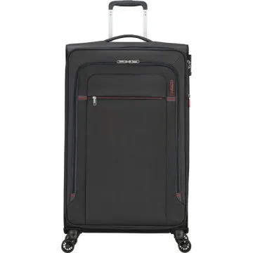 Mala média expansível American Tourister Crosstrack Spinner 79cm/ 79x46,5x30,5cm/ 4 rodas/ cinza e vermelho AMERICAN TOURISTER -