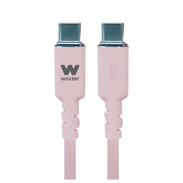 Cabo USB 2.0 Tipo-C Woxter PE26-187/ USB Tipo-C Macho - USB Tipo-C Macho/ Até 60W/ 480Mbps/ 1,2m/ Rosa Woxter - 1