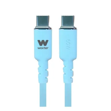 Cabo USB 2.0 Tipo C Woxter PE26-188/ USB Tipo C Macho - USB Tipo C Macho/ Até 60 W/ 480 Mbps/ 1,2 m/ Azul Woxter - 1