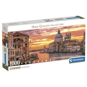 O quebra-cabeça panorâmico do Grande Canal-Veneza com 1000 peças CLEMENTONI - 1