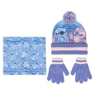Conjunto Infantil Chapéu Luvas Pescoço Polaina Stitch Disney CERDÁ - 1