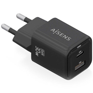 Carregador de parede Aisens Gan ASCH-30W2P021-BK/ 1xUSB Tipo-C/ 1xUSB/ 30W AISENS - 1