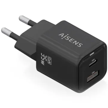 Carregador de parede Aisens Gan ASCH-35W2P025-BK/ 1xUSB Tipo-C/ 1xUSB/ 35W AISENS - 1