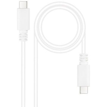 Cabo USB 2.0 Tipo-C Nanocable 10.01.2301-W/ USB Tipo-C Macho - USB Tipo-C Macho/ 480Mbps/ 1m/ Branco NANO CABLE - 1