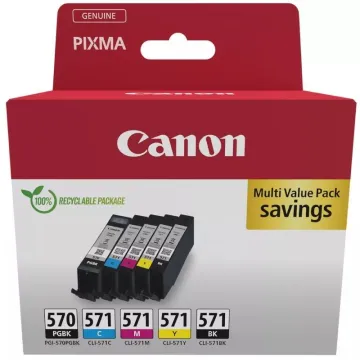 Cartucho de tinta multipack Canon PGI-570 + CLI-571 original/ciano/magenta/amarelo/preto CANON - 1