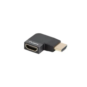 ADAPTADOR 8K LANBERG HDMI(M) A HDMI(H) ANGULO DERECHA ALUMINIO PLATA Lanberg - 1