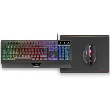 Mars Gaming MCP124 Gaming Pack/ Teclado H-MECH + Mouse Óptico + Mouse Pad/ Preto Mars Gaming - 1