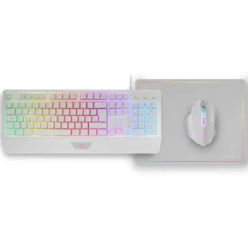 Mars Gaming MCP124 Gaming Pack/ Teclado H-MECH + Mouse Óptico + Mouse Pad/ Branco Mars Gaming - 1