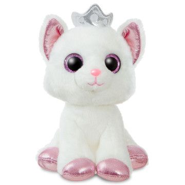 Pelúcia macia de gato branco 18cm AURORA - 1