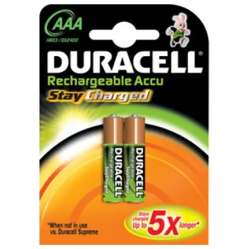 BATERIA AAA RECARREGÁVEL DURACELL (HR03) B2 1 BLISTER DURACELL - 1