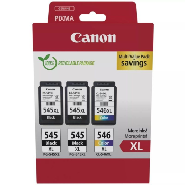 Cartucho de tinta Canon original PG-545XL + CL-546XL Multipack de alta capacidade/ 2x preto/ tricolor CANON - 1