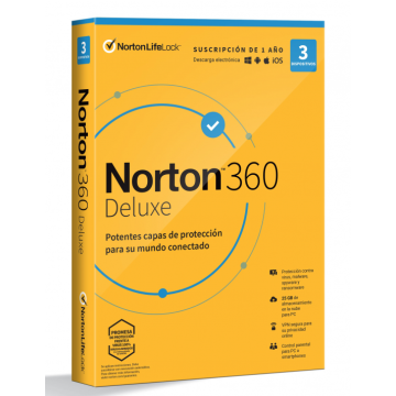 NORTON ANTIVIRUS 360 DELUXE 25GB 1 USUÁRIO 3 DISPOSITIVO NORTON - 1