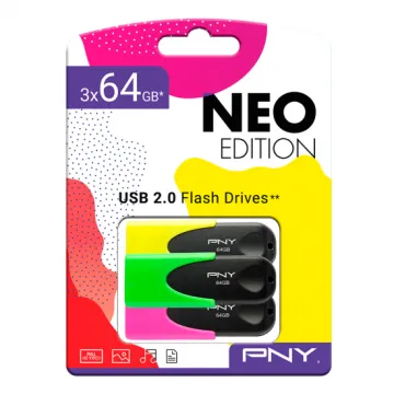 PACOTES DE MEMÓRIA USB PNY EDITION 64GB X3 UNIDADES PYN - 1