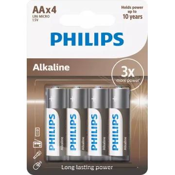 BATERIA ALCALINA PHILIPS BRONZE LR06A4B/10 AA 1 BLIS PHILIPS - 1