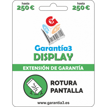 GARANTIA DE EXIBIÇÃO DE TELAS G3 DE ATÉ 250€ GARANTIA3 - 1