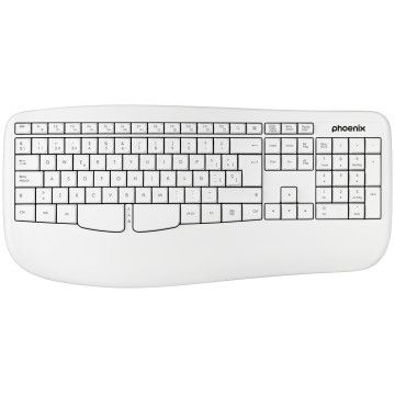 TECLADO SEM FIO ERGONÔMICO PHOENIX K201 BRANCO Phoenix - 1