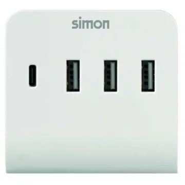 CARREGADOR SIMON 3XUSB A + 1XUSB C 24W BRANCO SIMON - 1