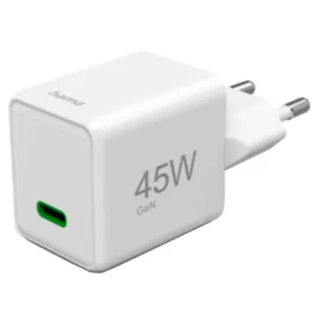 CARREGADOR HAMA 00201983 1XUSB C GAN 45W BRANCO HAMA - 1