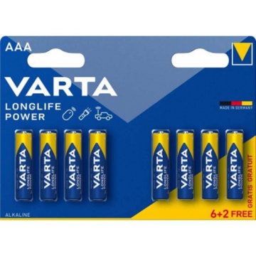 VARTA LR03 BATERIA AAA 6+2 POTÊNCIA LONGA 1 BLISTER VARTA - 1