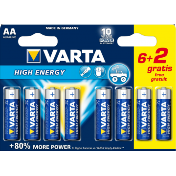 VARTA LR06 BATERIA AA 6+2 LONGA POTÊNCIA 1 BLISTER VARTA - 1