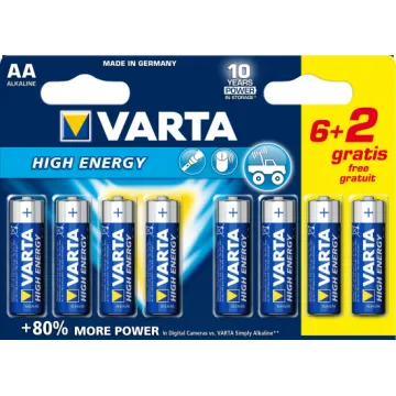 VARTA LR06 BATERIA AA 6+2 LONGA POTÊNCIA 1 BLISTER VARTA - 1