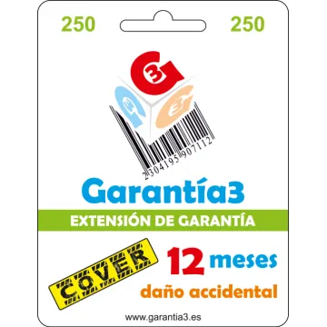 GARANTIA DE DANOS ACIDENTAIS G3 G3CPDES250 ATÉ 250 € GARANTIA3 - 1