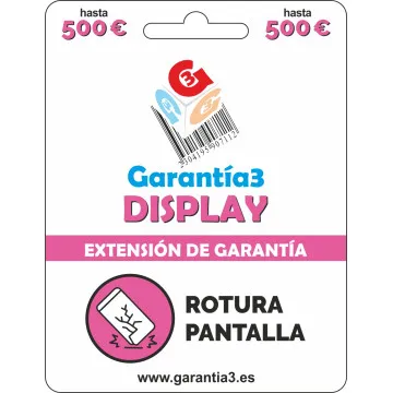 GARANTIA DE EXIBIÇÃO DE TELAS G3 DE ATÉ 500 € GARANTIA3 - 1