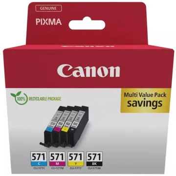 Cartucho de tinta multipack Canon CLI-571 original/ciano/magenta/amarelo/preto CANON - 1