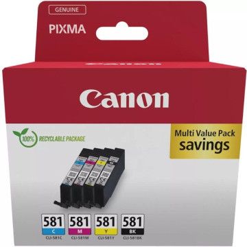 Cartucho de tinta multipack Canon CLI-581 XL original/ciano/magenta/amarelo/preto CANON - 1