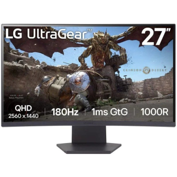 Monitor Gaming Curvo LG UltraGear 27GS60QC-B 27'/ QHD/ 1ms/ 180Hz/ VA/ Preto LG - 1