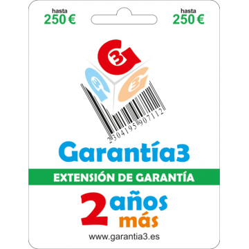 EXTENSÃO DE GARANTIA +2A G3PDES250 ATÉ 250€ GARANTIA3 - 1