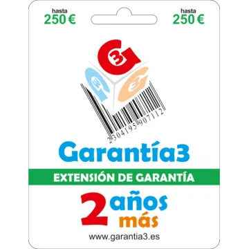 EXTENSÃO DE GARANTIA +2A G3PDES250 ATÉ 250€ GARANTIA3 - 1