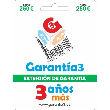 EXTENSÃO DE GARANTIA +3A G3PD3ES250 ATÉ 250€ GARANTIA3 - 1