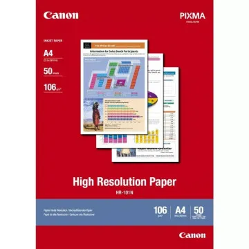 Papel para impressora jato de tinta Canon HR-101N/ 21 x 29,7 cm/ 106g/ 50 folhas CANON - 1