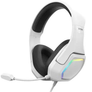 Fones de ouvido para jogos com microfone Krom Kopa 7.1/ USB 2.0/ Branco KROM - 1