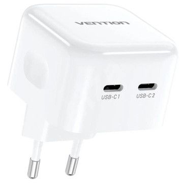 Carregador de Parede Gan Vention FBPW0-EU/ 2xUSB Tipo-C/ 35W VENTION - 1