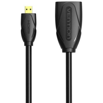 Cabo de extensão Vention ABBBF 4K Micro HDMI/ Micro HDMI Macho - HDMI Fêmea/ 1m/ Preto VENTION - 1