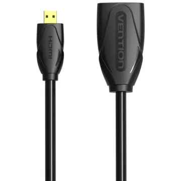 Cabo de extensão Vention ABBBF 4K Micro HDMI/ Micro HDMI Macho - HDMI Fêmea/ 1m/ Preto VENTION - 1