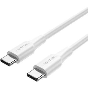 Cabo USB 2.0 Tipo-C 3A Vention TRCWH/ USB Tipo-C Macho - USB Tipo-C Macho/ Até 60W/ 480Mbps/ 2m/ Branco VENTION - 1