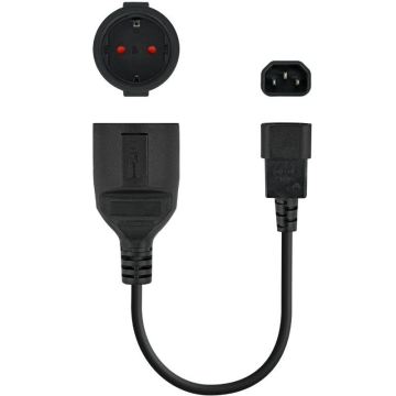 Adaptador de Alimentação Nanocable 10.22.0902/ C14 Macho - CEE7 Fêmea/ 50cm/ Preto NANO CABLE - 1