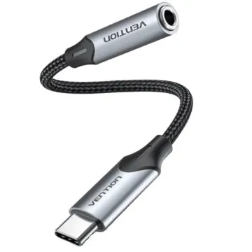 Conversor Vention BGMHF/ Jack 3.5 Fêmea - USB Tipo-C Macho/ 1m/ Cinza VENTION - 1