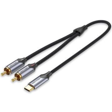 Cabo Conversor Vention BGUHG/ 2x RCA Macho - USB Tipo-C Macho/ 1,5m/ Cinza VENTION - 1