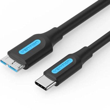 Cabo Vention CQABD USB 3.0/ microUSB Macho - USB Tipo-C Macho/ 5Gbps/ 50cm/ Preto VENTION - 1