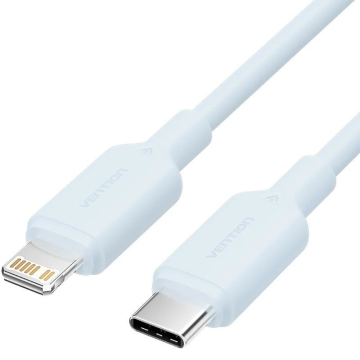 Vention LAKSH Cabo Lightning USB 2.0 Tipo-C/ USB Tipo-C Macho - Lightning Macho/ Até 27W/ 480Mbps/ 2m/ Azul VENTION - 1