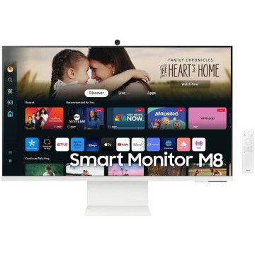 Smart Monitor Samsung M8 S32DM801UU 32'/ 4K/ Smart TV/ Webcam/ Multimídia/ Altura ajustável/ Branco Samsung - 1