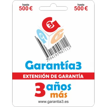 EXTENSÃO DE GARANTIA +3A G3PD3ES500 ATÉ 500€ GARANTIA3 - 1