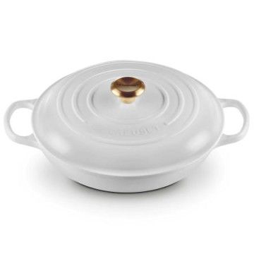 LE CREUSET - Caçarola Baixa Evol. 30cm Branco Pomo Dourado 21180300101441 LE CREUSET - 1